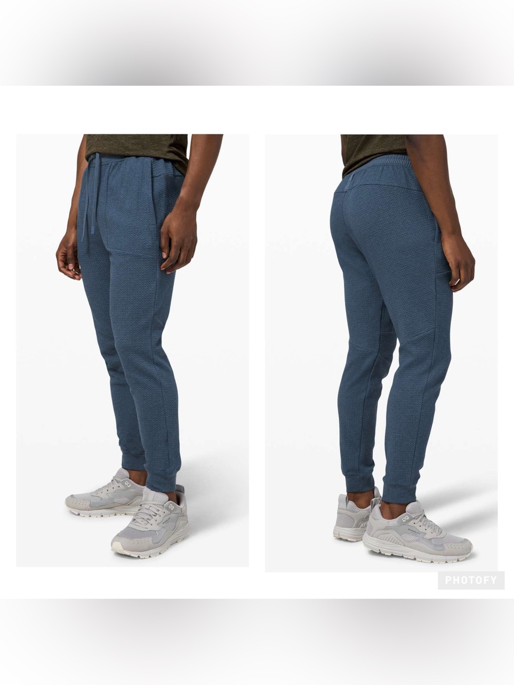 Lululemon At Ease Jogger 29" Textured Heathered Iron Blue / Black M5642S Sz XL